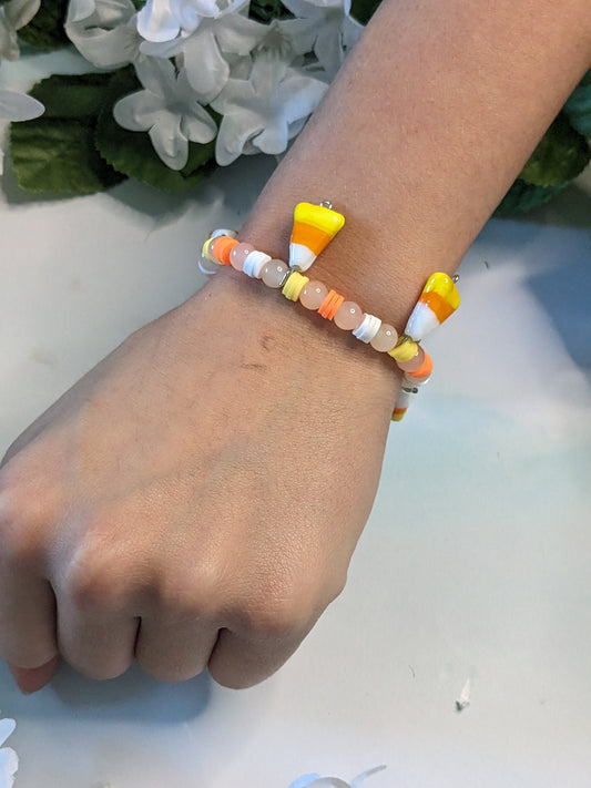 Candy corn hanging bracelets 6.5 in