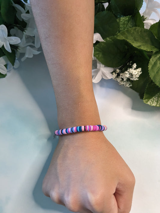 Galaxy clay bead bracelet 7 in